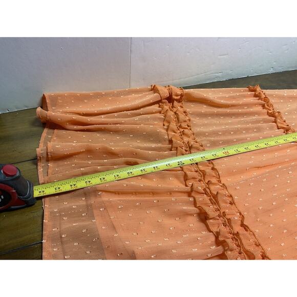 Double D Ranch Orange Ruffle Smocked Maxi Prairie Dress Large Whimsical - Picture 7 of 15